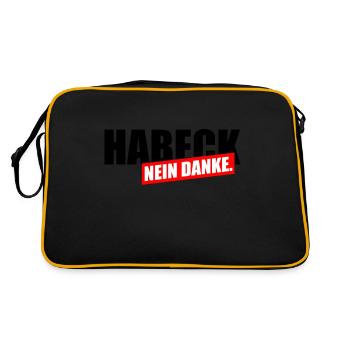 Habeck Nein Danke - Retro Tasche - Schwarz/Gold - Hinten