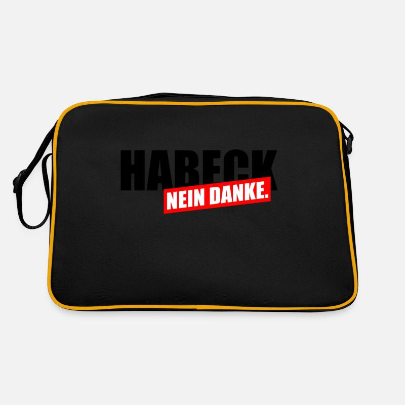 Habeck Nein Danke - Retro Tasche - Schwarz/Gold