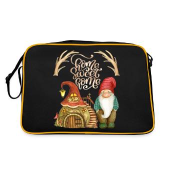 Nain Gnome, Maison naine, Contes de fées avec nains - Sac Retro - noir/or - Dos