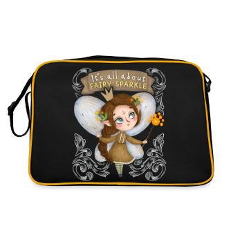 Fées, conte de fées, dicton, fée marraine, fairycore - Sac Retro - noir/or - Dos