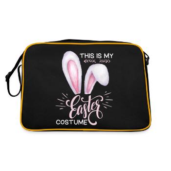 Lapin de Pâques, dicton drôle, oreilles de lapin, Pâques - Sac Retro - noir/or - Dos