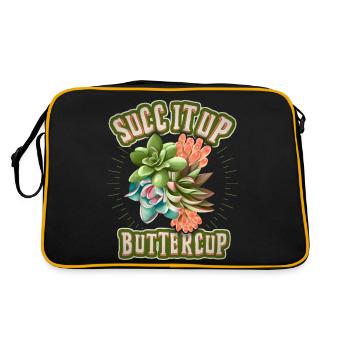 Succulentes, succulentes, dicton drôle, jeu de mots - Sac Retro - noir/or - Dos