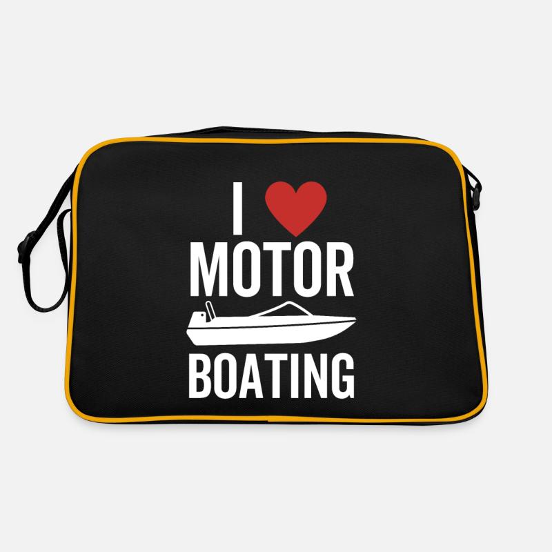 Ich liebe Motorbootfahren Retro Tasche