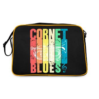 Retro Vintage Cornet BLUES Awesome Blues Lover - Retro Bag - black/gold - Back