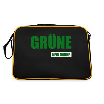Grüne Nein Danke - Retro Tasche - Schwarz/Gold - Hinten