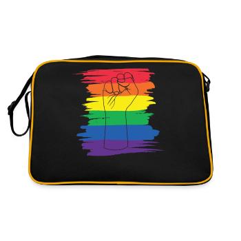 LGBTQ Nonbinary Colorful Rainbow Flag LGBTQ+ Pride - Retro Bag - black/gold - Back