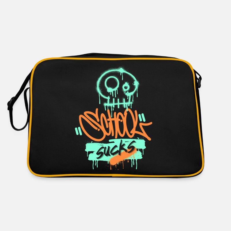 École, frustration scolaire, drôle de dire style graffiti Sac Retro