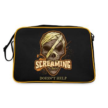 Eerie mummy, Halloween motif, horror - Retro Bag - black/gold - Back