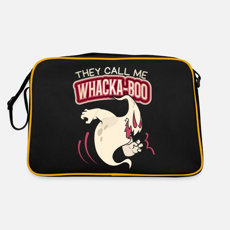 Funny ghost, saying Halloween Whacka-Boo Retro Bag