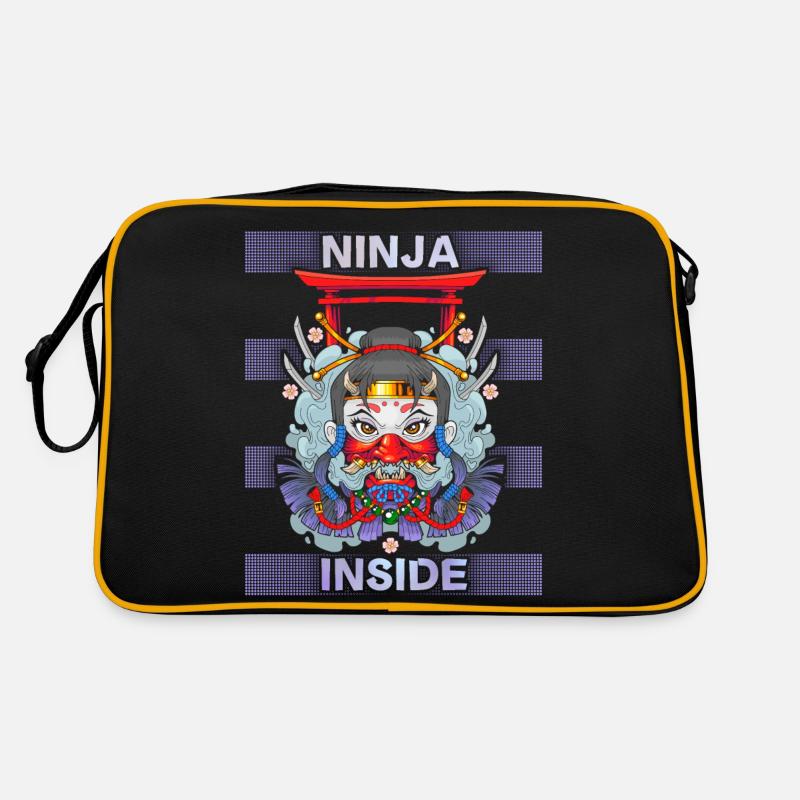 Ninja-Girl Japan, Comic Style Spruch Ninja-Inside Retro Tasche
