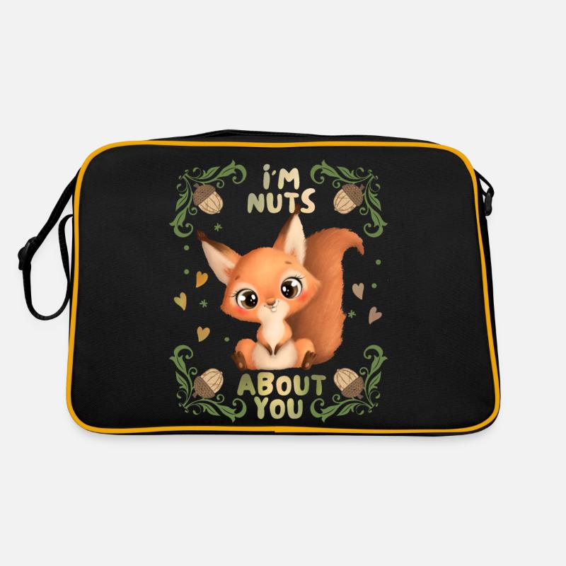 Squirrel Love, I'm-Nuts-About-You Saying Retro Bag