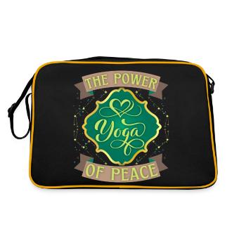 Yoga, Peace, The-Power-Of-Peace, Spruch - Retro Tasche - Schwarz/Gold - Hinten