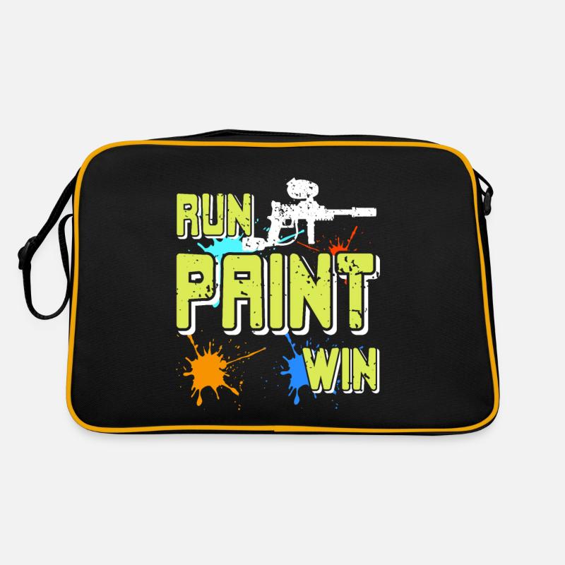 Run Paint Win Cool Retro Paintball Player T-Shirt Sac Retro