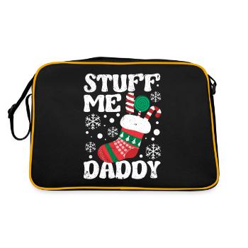 Stuff Me Daddy Naughty Weihnachten Witze Stocking - Retro Tasche - Schwarz/Gold - Hinten