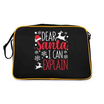Lustiger Weihnachtspyjama Xmas PJs Lieber - Retro Tasche - Schwarz/Gold - Hinten