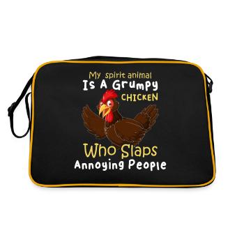 Animal Poulet Poulet Poulet Coq - Sac Retro - noir/or - Dos
