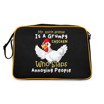 Animal Poulet Poulet Poulet Coq - Sac Retro - noir/or - Dos