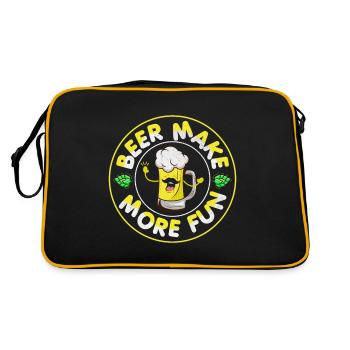 Funny Beer Drinker Beer Drinker Beer Brewer Motif - Retro Bag - black/gold - Back