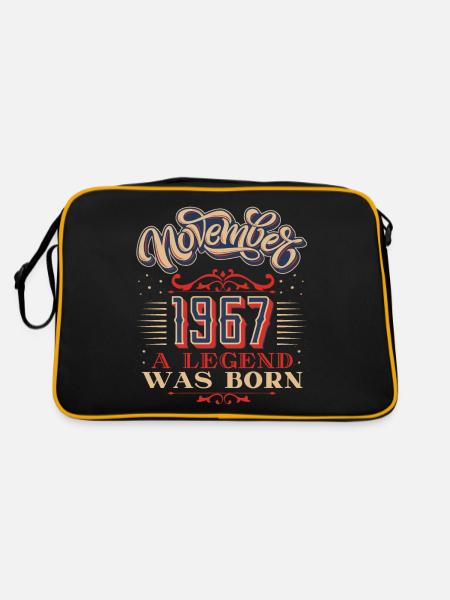 1967-Geburtstag, November-1967, 11-1967 - Retro Tasche - Schwarz/Gold