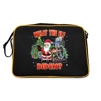 Noël Père Noël et Elfe Ce que l’Elfe Prix élevé de l’essence - Sac Retro - noir/or - Dos