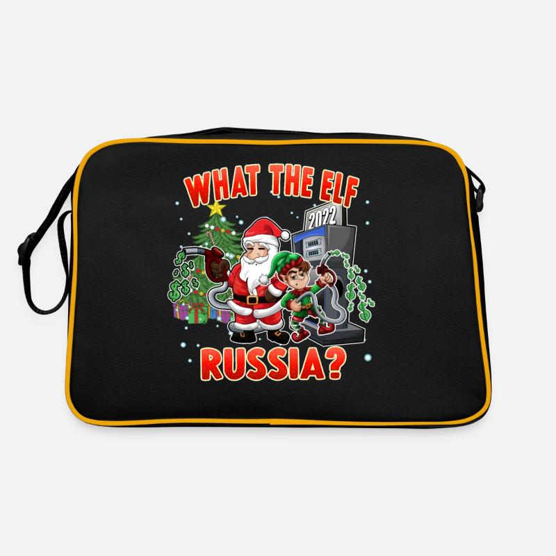 Russie Ce que l’elfe Humour de Noël 2022 - Sac Retro - noir/or