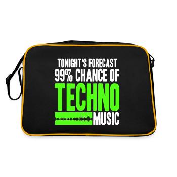 Les prévisions de ce soir 99% de chances de musique techno - Sac Retro - noir/or - Dos