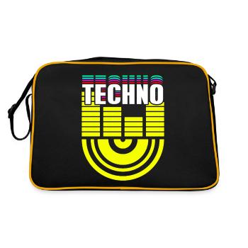 Retro Awesome TECHNO BPM Cool DJ Deejaying Designs - Retro Bag - black/gold - Back