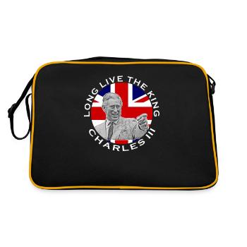 Famille royale britannique Le roi Charles III vive Th - Sac Retro - noir/or - Dos