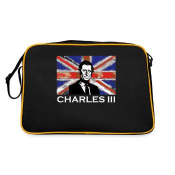 Famille royale britannique Le roi Charles III vive Th - Sac Retro - noir/or - Dos