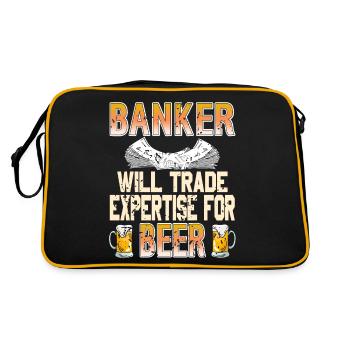 Un banquier échangera son expertise contre de la bière drôle de rétro - Sac Retro - noir/or - Dos
