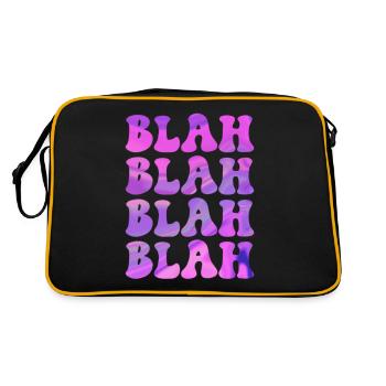 BLAH blah Funny saying cool design for you - Retro Bag - black/gold - Back