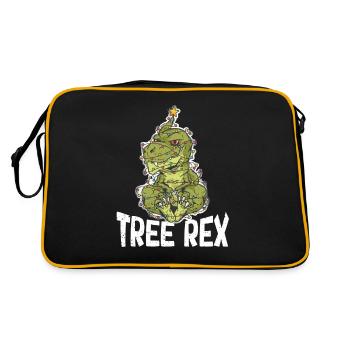 Lustiger Baum Rex Weihnachtspyjama Xmas PJs - Retro Tasche - Schwarz/Gold - Hinten