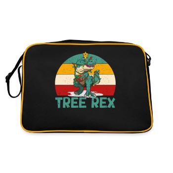 Lustiger Baum Rex Weihnachtspyjama Xmas PJs Dino - Retro Tasche - Schwarz/Gold - Hinten