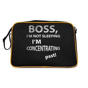 Patron, je ne dors pas, je me concentre ! - Sac Retro - noir/or - Dos