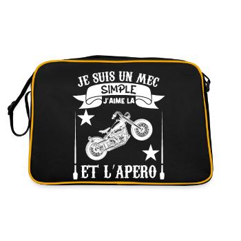Je suis Un mec Simple j aime la moto et l apéro - Sac Retro - noir/or - Dos