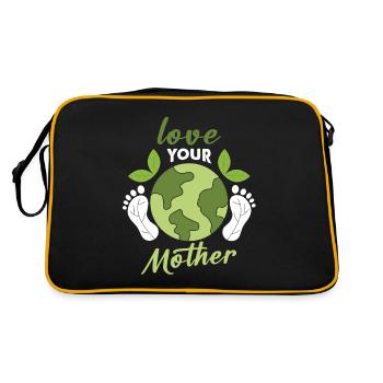 Aimer la planète Terre Changement climatique Protection de l’environnement - Sac Retro - noir/or - Dos