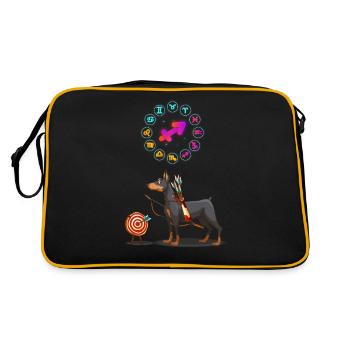 Funny Dog Lover Horoscope Sagittarius Zodiac Sign - Retro Bag - black/gold - Back