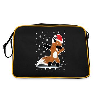 Dabbing Fox Santa Hat Pyjama de Noël - Sac Retro - noir/or - Dos