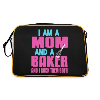 I Am A MOM & A Baker And I Rock Them Both Retro - Retro Bag - black/gold - Back