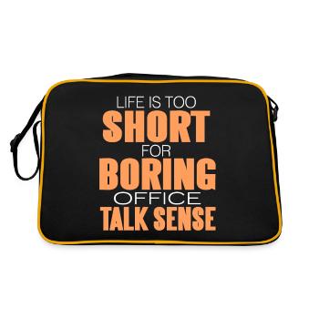 Life Is Too Short For Boring Office Talk Sense - Retro Bag - black/gold - Back