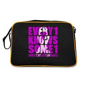 Domestic Violence Awareness #Every1KnowsSome1 - Retro Bag - black/gold - Back
