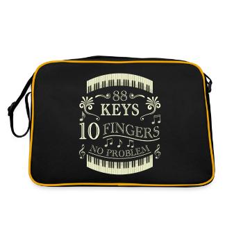 88 touches 10 doigts pas de problème piano piano - Sac Retro - noir/or - Dos