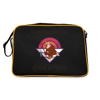The early bird catches the fish - Retro Tasche - Schwarz/Gold - Hinten