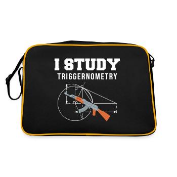I Study Triggernometry - Gun Lover Shooting Range - Retro Tasche - Schwarz/Gold - Hinten