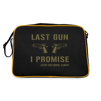 Last Gun I Promise 2nd Amendment - Retro Tasche - Schwarz/Gold - Hinten