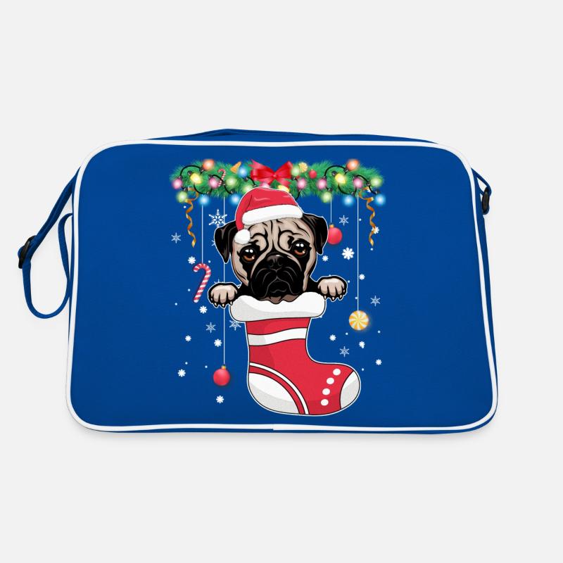 Drôle de Noël - Chien carlin mignon en bas de Noël Sac Retro