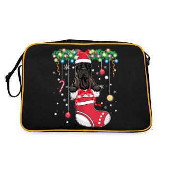 Drôle de Noël - Mignon Chien Presa Canario à Noël S - Sac Retro - noir/or - Dos