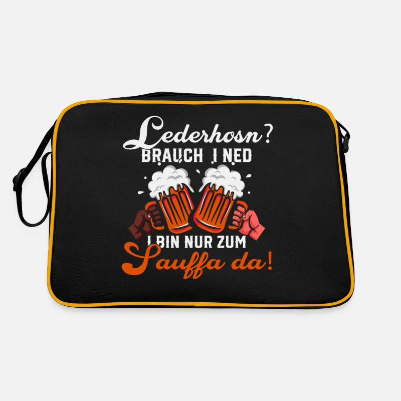 lederhosn brauch i ned i bin nur zum sauffa da Retro Tasche