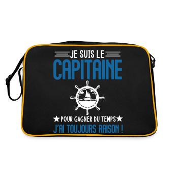 Je suis le capitaine j'ai toujours raison cadeau - Sac Retro - noir/or - Dos
