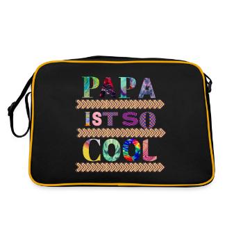 Ist so super, wenn man den coolsten Papa der Welt - Retro Tasche - Schwarz/Gold - Hinten